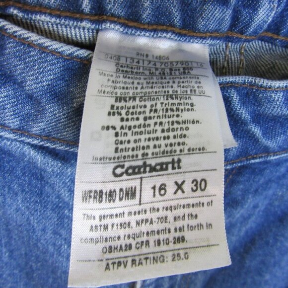 Carhartt FR Flame Resistant Blue Jeans Relaxed Fit Straight Leg Women's 16 - Picture 4 of 8